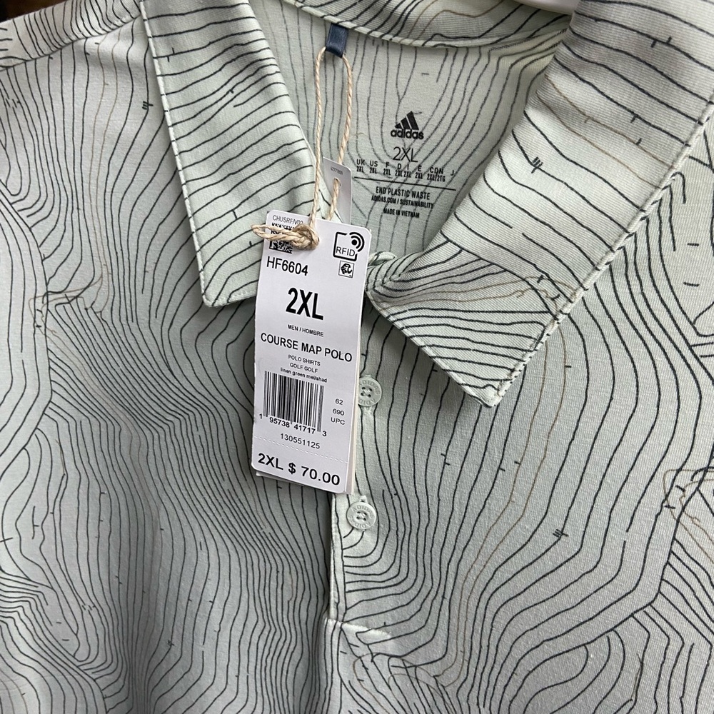 Adidas Men's Topographic Polo Shirt - White